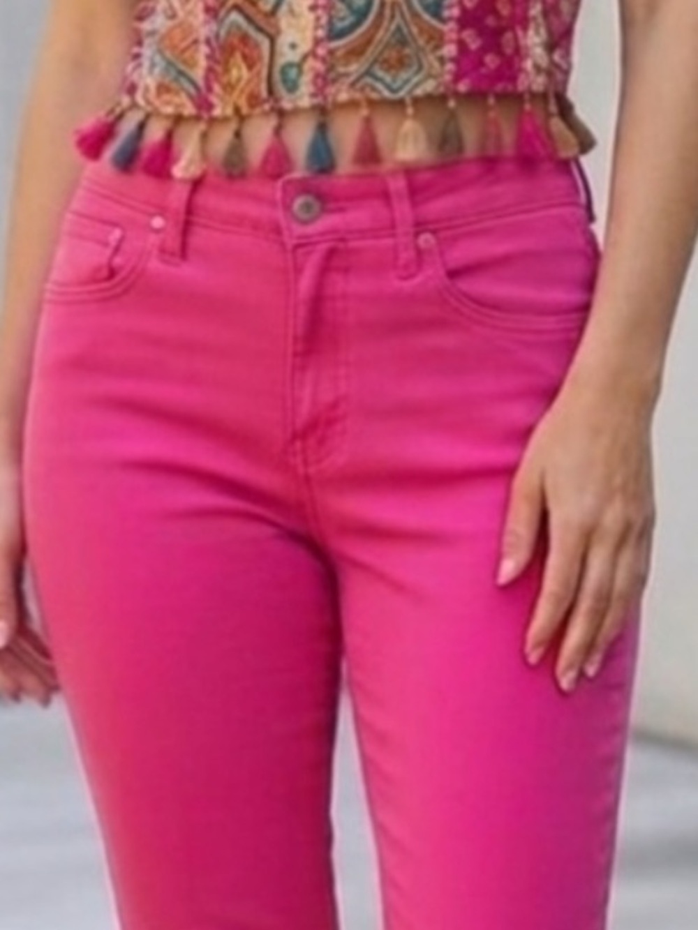NWT- Seven7 Pink high-rise STRAIGHT Jeans - Picture 7 of 8
